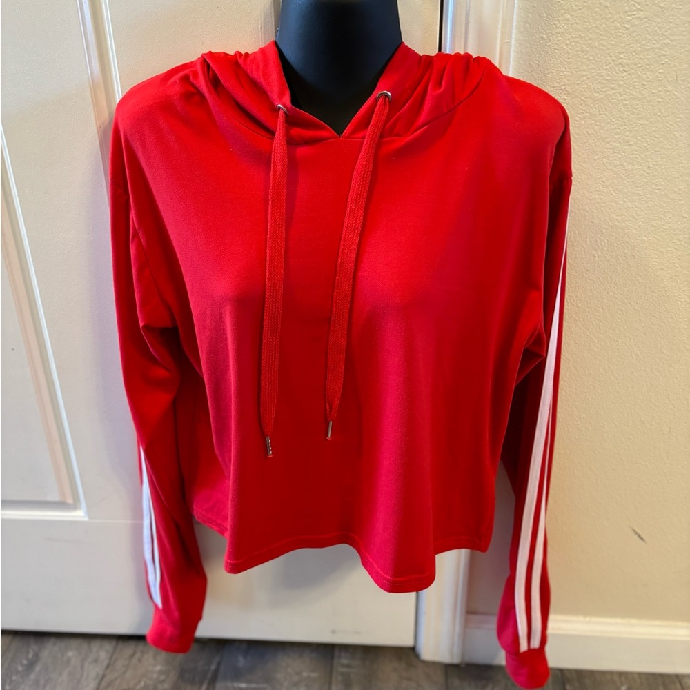 Red Hooded Women's Top